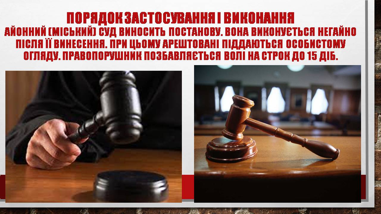 Презентація на тему «Адміністративний арешт» - Слайд #6 Презентація на тему «Адміністративний арешт» - Слайд #6