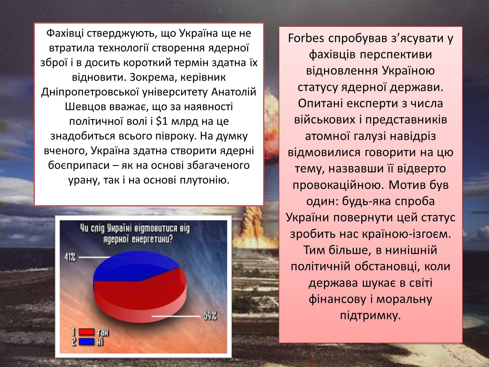 Презентація на тему «Ядерний статус України» - Слайд #11 Презентація на тему «Ядерний статус України» - Слайд #11