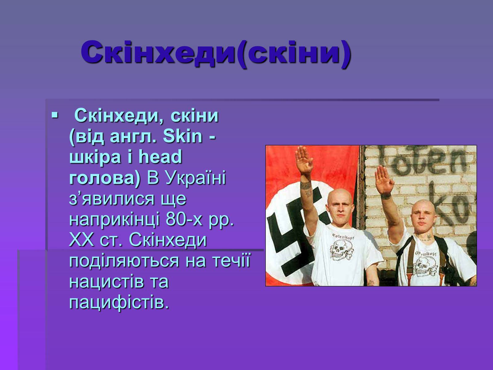 Презентація на тему «Молодіжні субкультури» (варіант 19) - Слайд #23 Презентація на тему «Молодіжні субкультури» (варіант 19) - Слайд #23