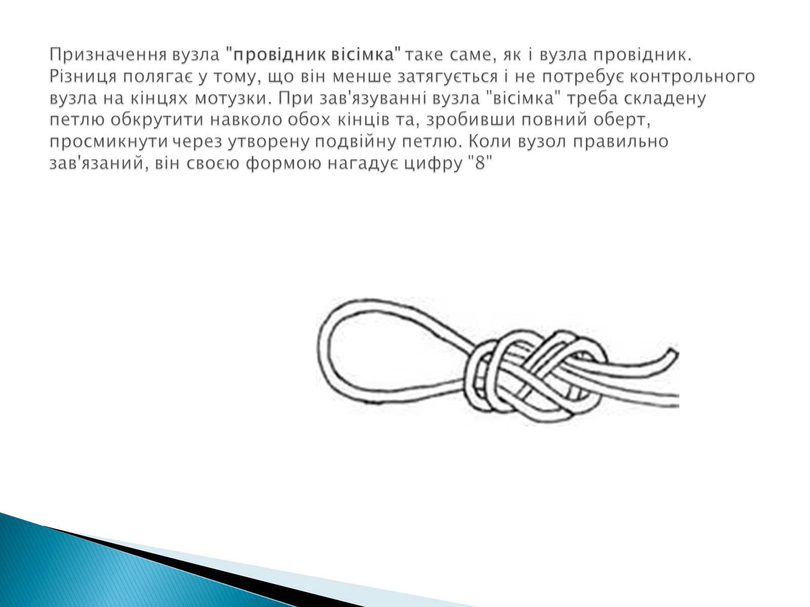 Презентація на тему «В’язання вузлів для спортивного туризму» - Слайд #12 Презентація на тему «В’язання вузлів для спортивного туризму» - Слайд #12