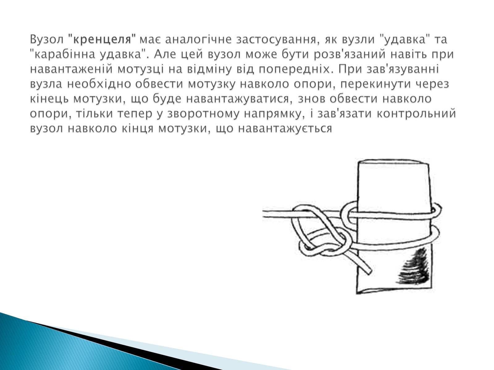 Презентація на тему «В’язання вузлів для спортивного туризму» - Слайд #13 Презентація на тему «В’язання вузлів для спортивного туризму» - Слайд #13