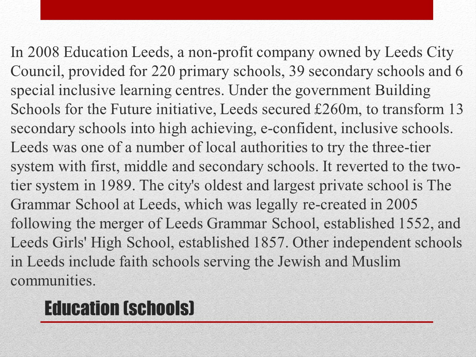 Презентація на тему «Leeds» - Слайд #9 Презентація на тему «Leeds» - Слайд #9