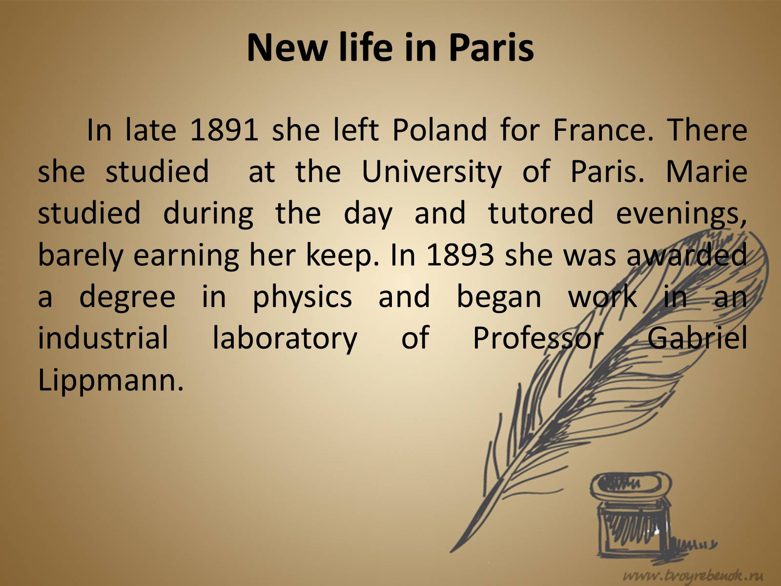 Презентація на тему «Marie Sklodowska-Curie» - Слайд #3 Презентація на тему «Marie Sklodowska-Curie» - Слайд #3