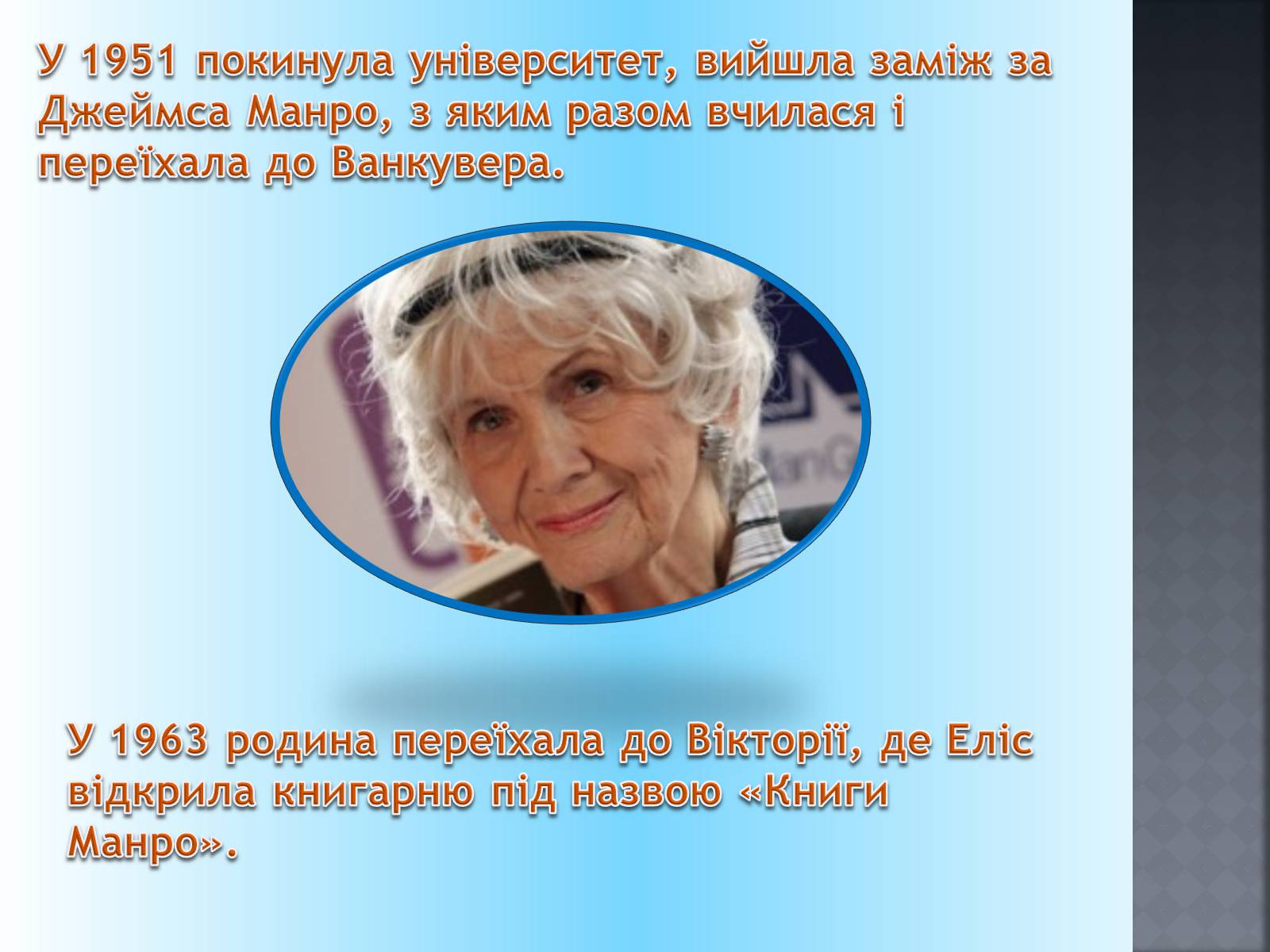 Презентація на тему «Еліс Манро» - Слайд #5 Презентація на тему «Еліс Манро» - Слайд #5