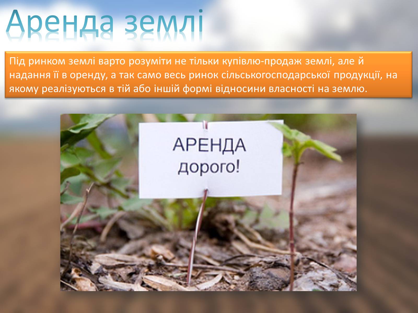 Презентація на тему «Ринок землі» (варіант 3) - Слайд #7 Презентація на тему «Ринок землі» (варіант 3) - Слайд #7