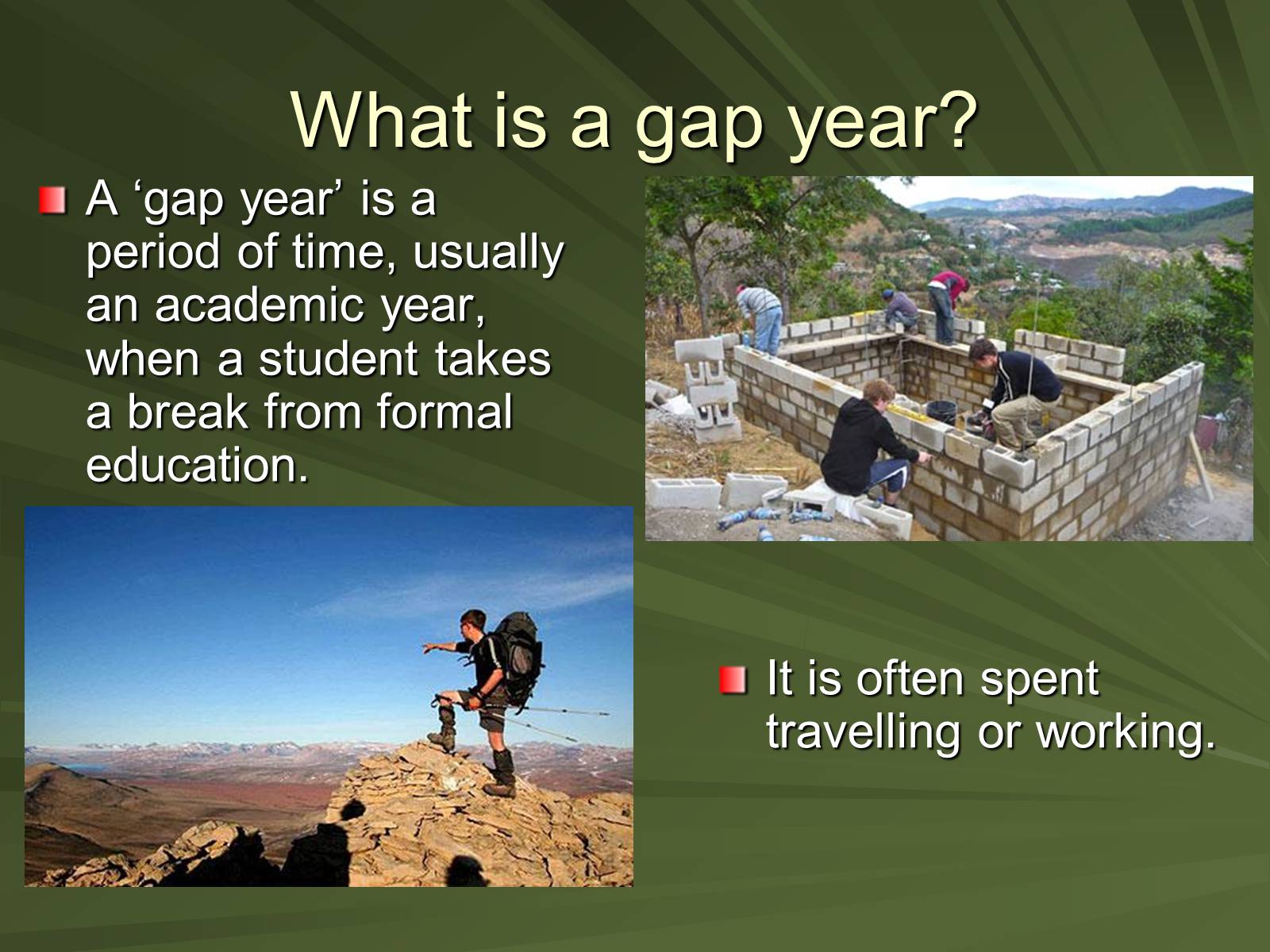 Презентація на тему «A gap year» - Слайд #2 Презентація на тему «A gap year» - Слайд #2