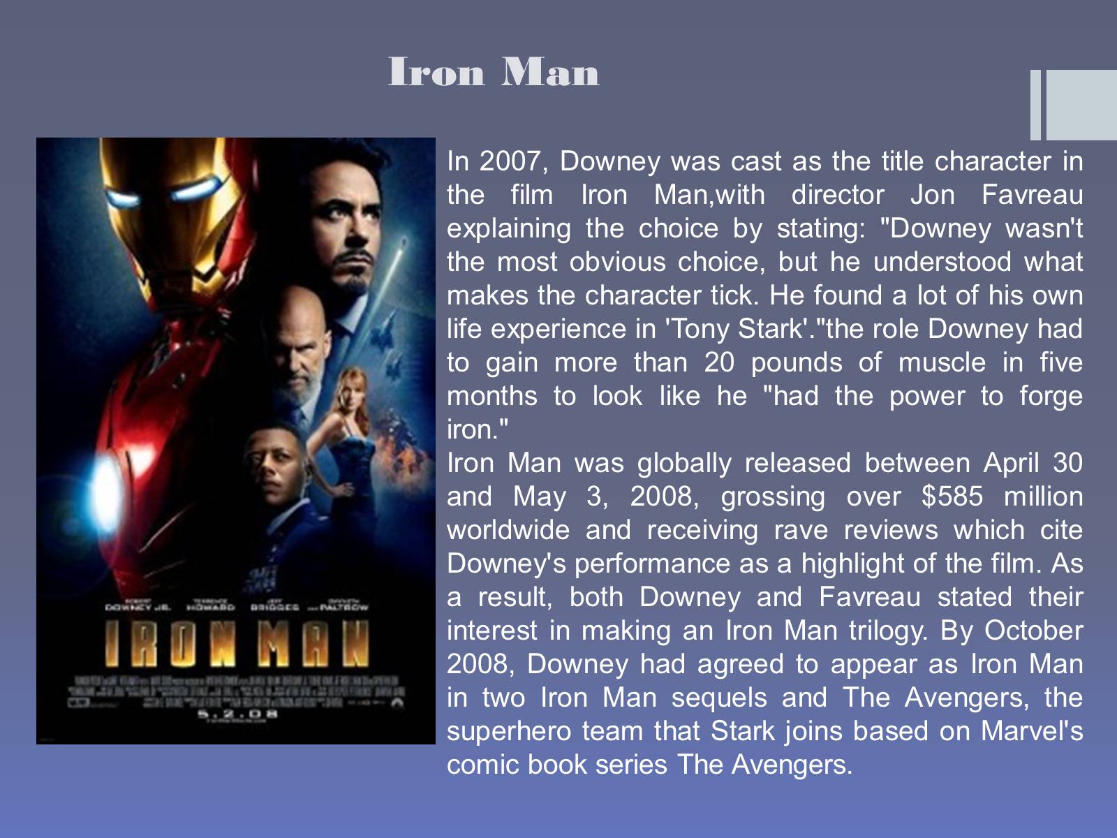 Презентація на тему «My favorite actor Robert Downey, Jr» - Слайд #7 Презентація на тему «My favorite actor Robert Downey, Jr» - Слайд #7