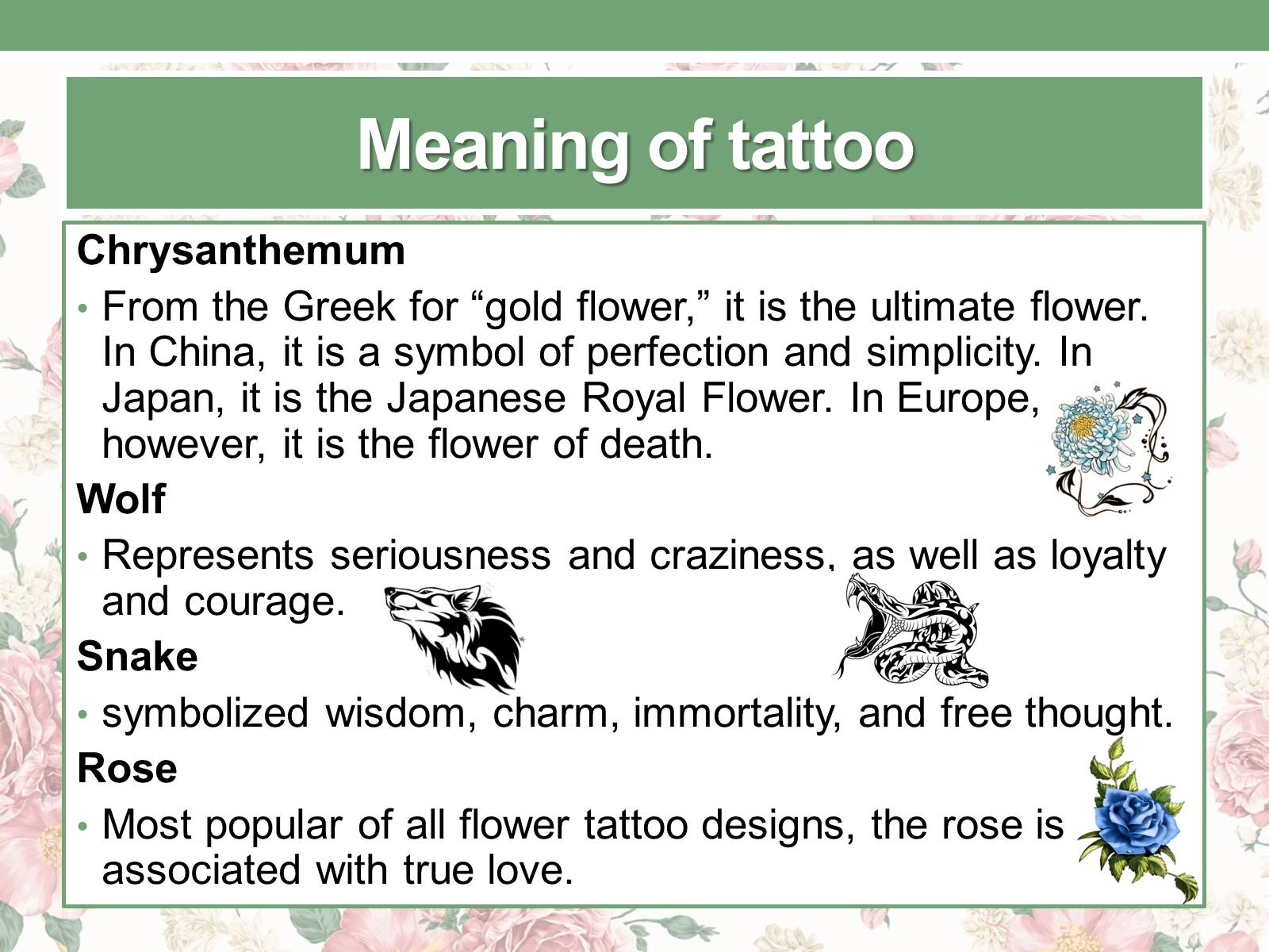 Презентація на тему «Tatoo» - Слайд #17 Презентація на тему «Tatoo» - Слайд #17