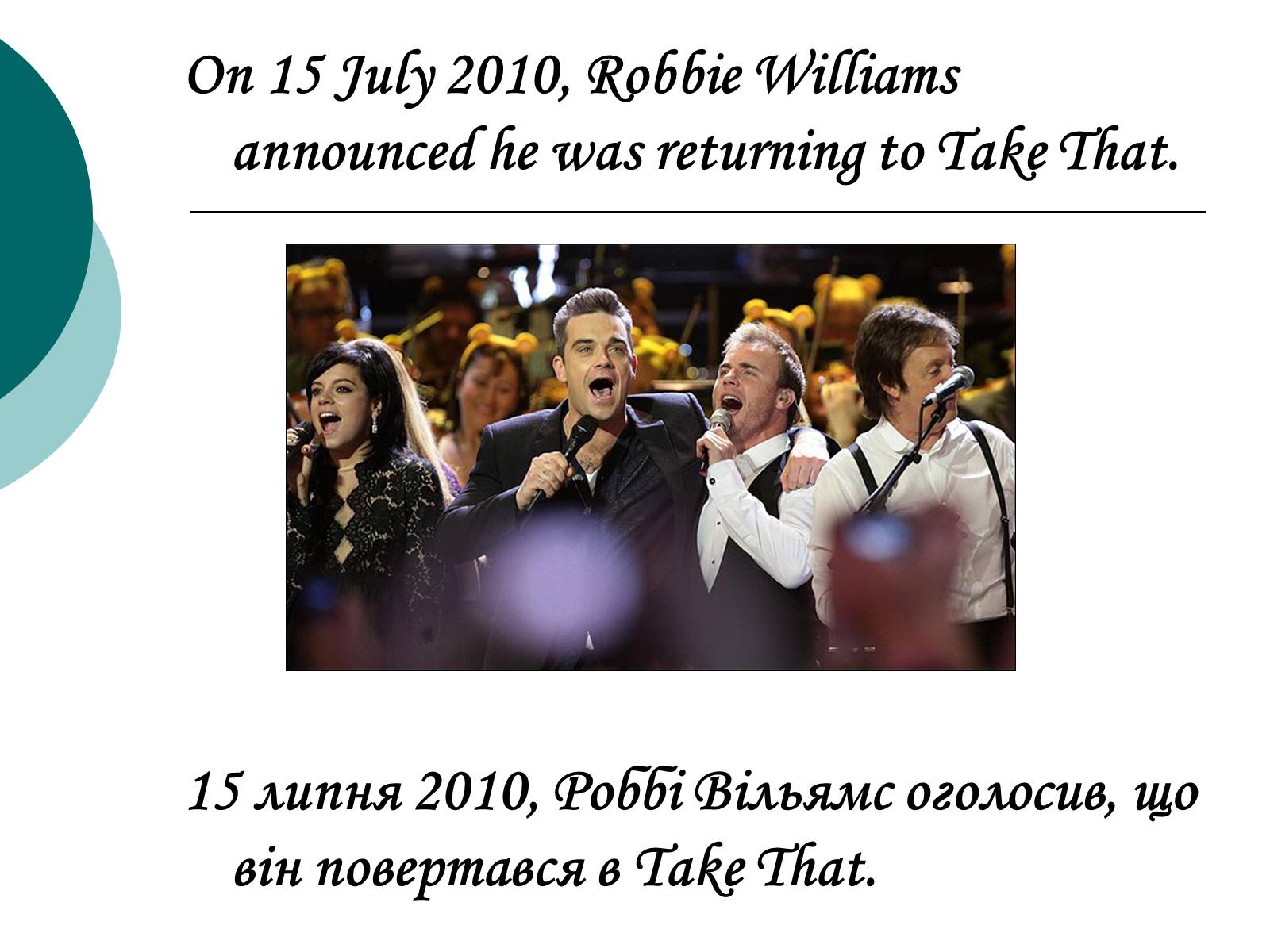 Презентація на тему «Robbie Williams» (варіант 1) - Слайд #9 Презентація на тему «Robbie Williams» (варіант 1) - Слайд #9