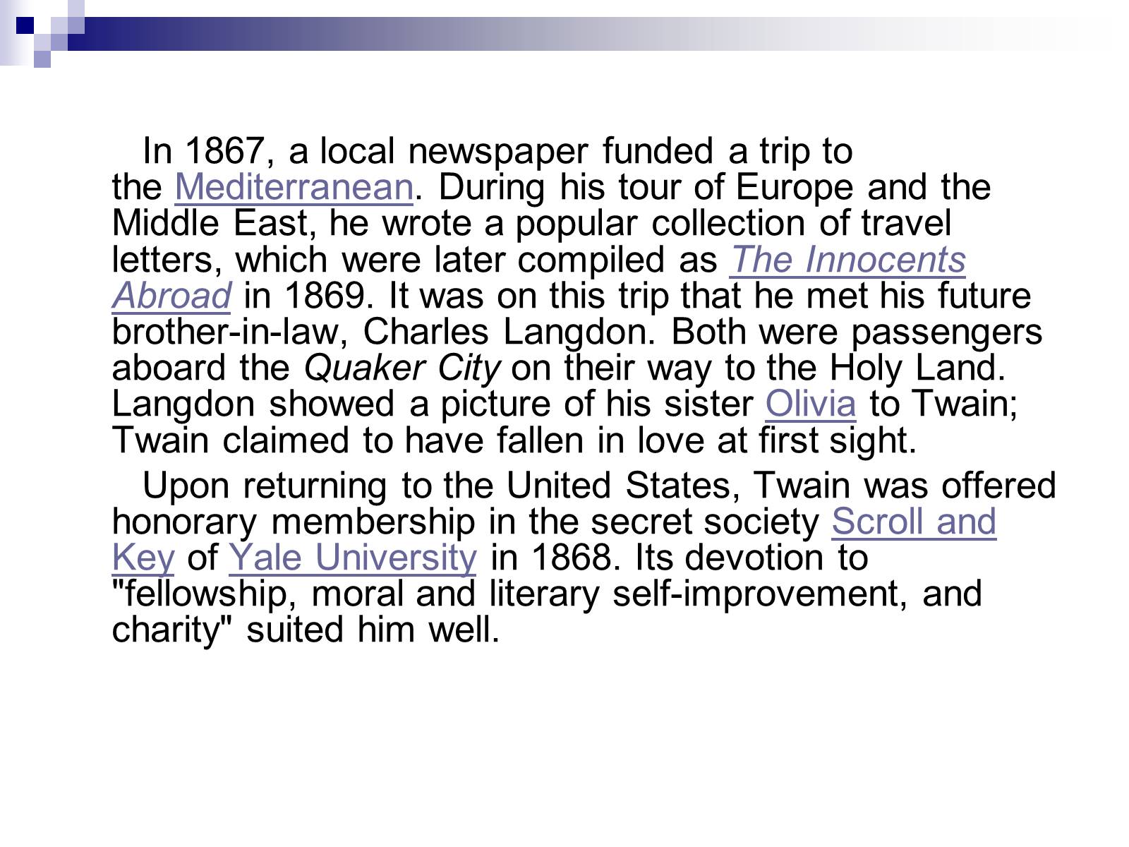 Презентація на тему «The Biography of Mark Twain» - Слайд #14 Презентація на тему «The Biography of Mark Twain» - Слайд #14