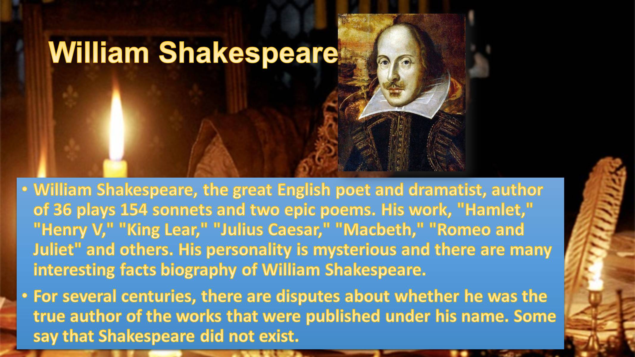 Презентація на тему «William Shakespeare» (варіант 2) - Слайд #2 Презентація на тему «William Shakespeare» (варіант 2) - Слайд #2