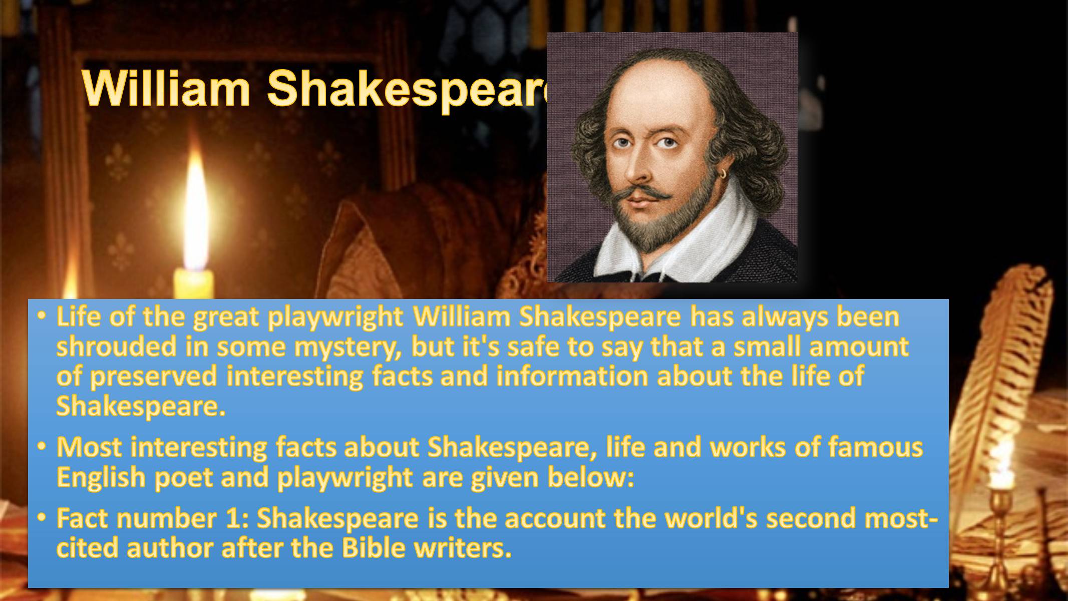 Презентація на тему «William Shakespeare» (варіант 2) - Слайд #3 Презентація на тему «William Shakespeare» (варіант 2) - Слайд #3