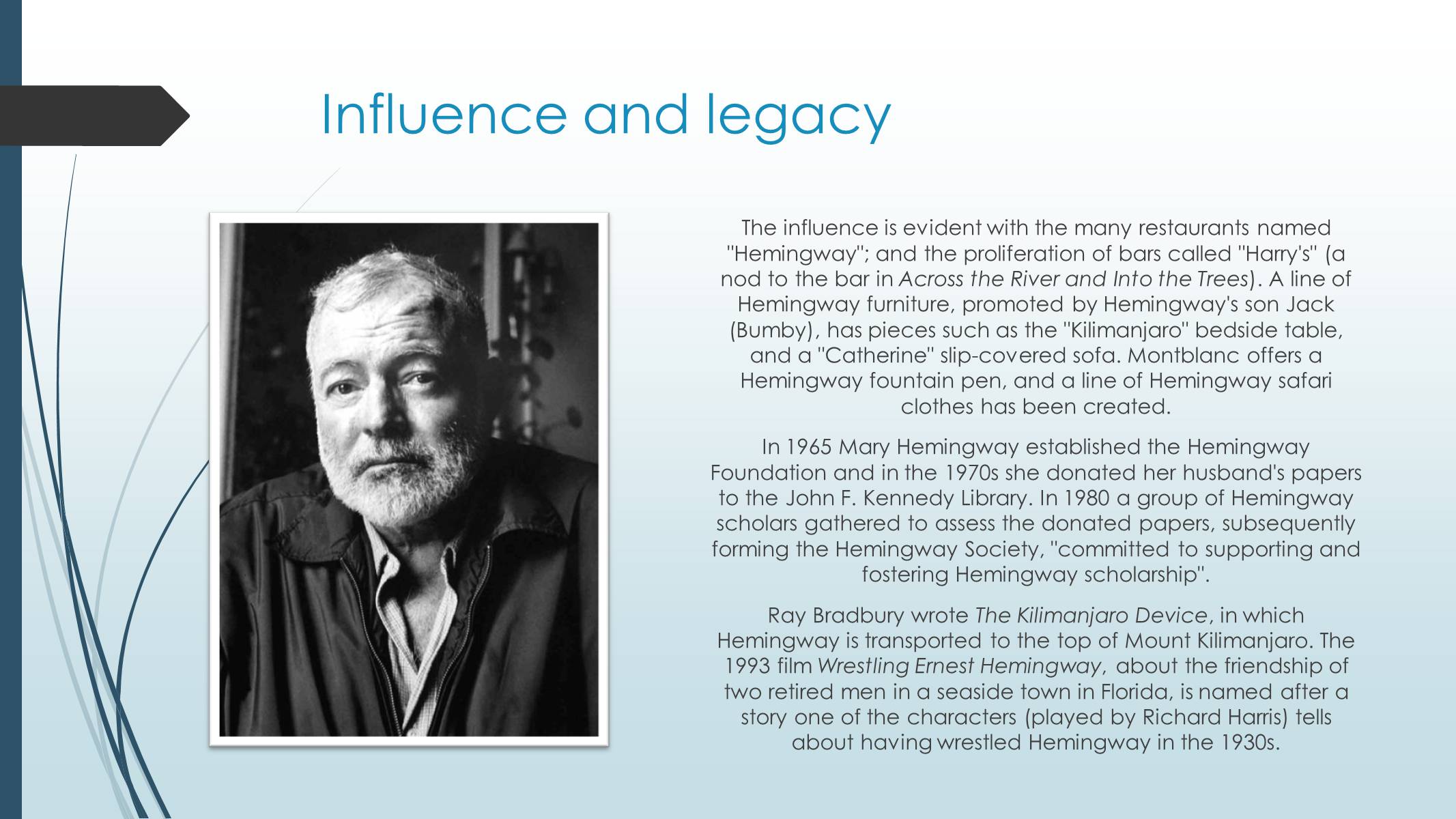 Презентація на тему «Works of Ernest Hemingway» - Слайд #11 Презентація на тему «Works of Ernest Hemingway» - Слайд #11