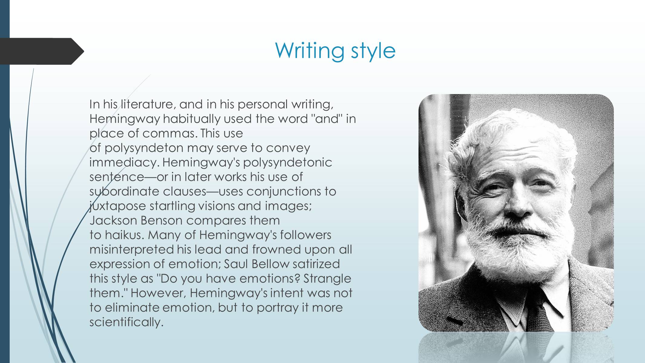 Презентація на тему «Works of Ernest Hemingway» - Слайд #5 Презентація на тему «Works of Ernest Hemingway» - Слайд #5