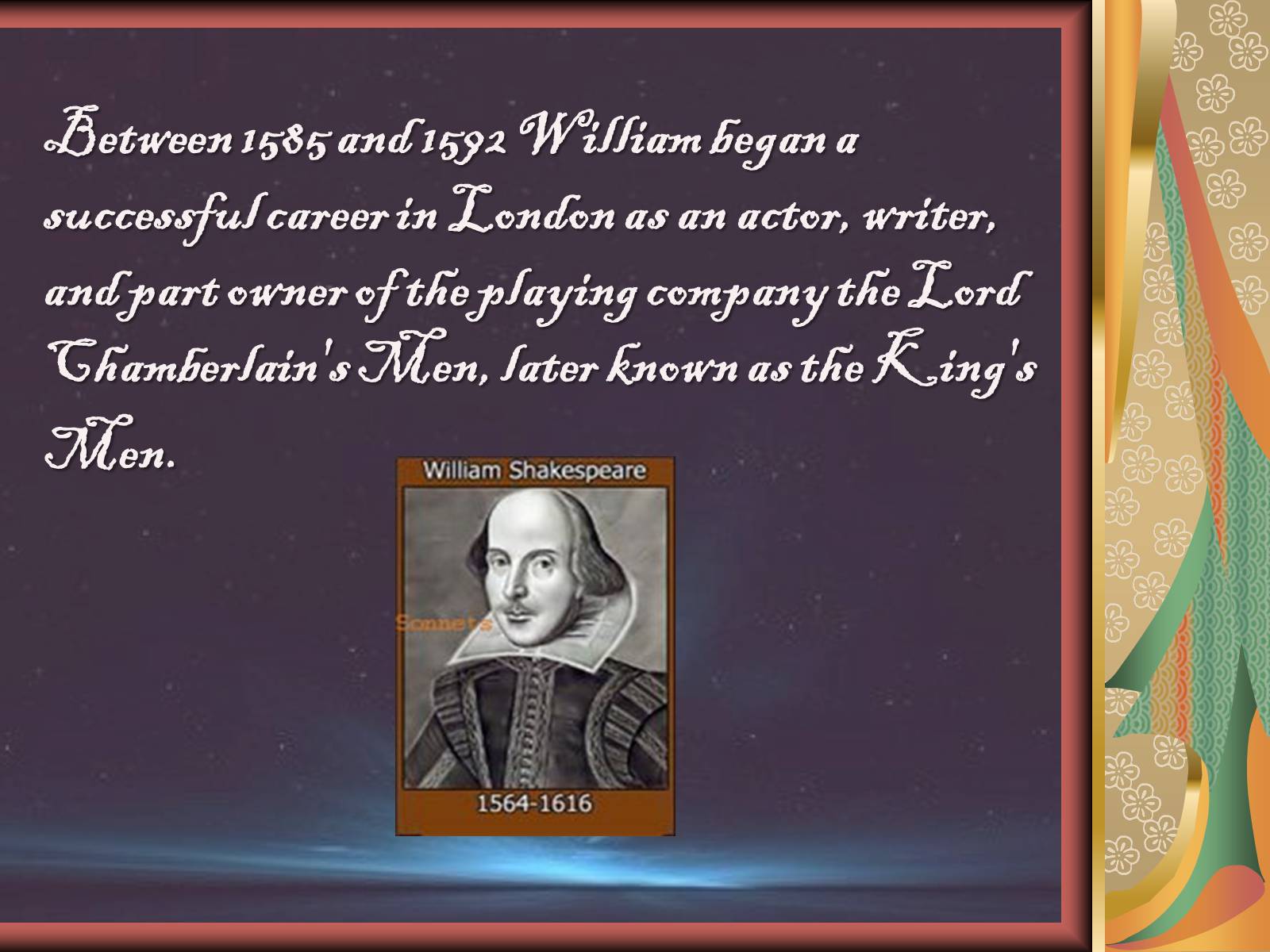 Презентація на тему «William Shakespeare» (варіант 3) - Слайд #9 Презентація на тему «William Shakespeare» (варіант 3) - Слайд #9
