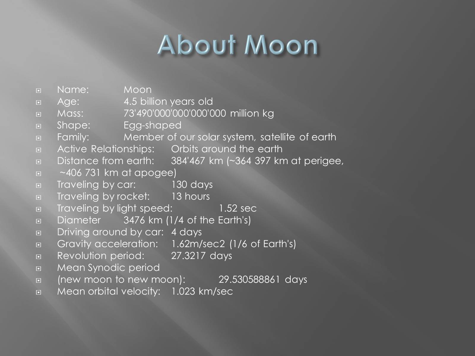 Презентація на тему «Moon» - Слайд #2 Презентація на тему «Moon» - Слайд #2