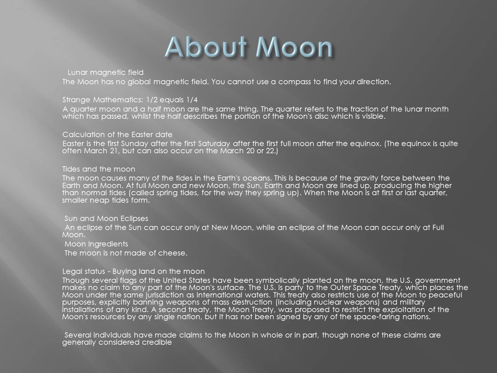 Презентація на тему «Moon» - Слайд #6 Презентація на тему «Moon» - Слайд #6