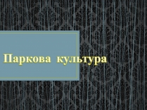 Презентація на тему «Паркова культура» (варіант 5)