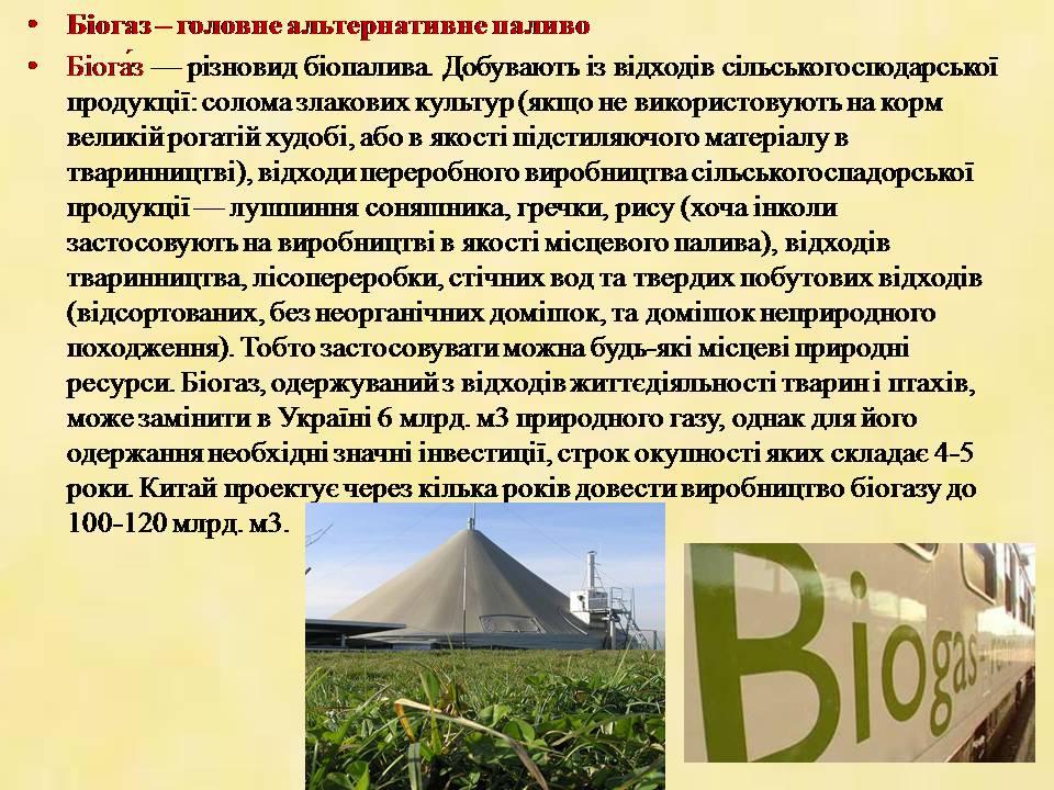 Презентація на тему «Альтернативні види палива» (варіант 7) - Слайд #9 Презентація на тему «Альтернативні види палива» (варіант 7) - Слайд #9