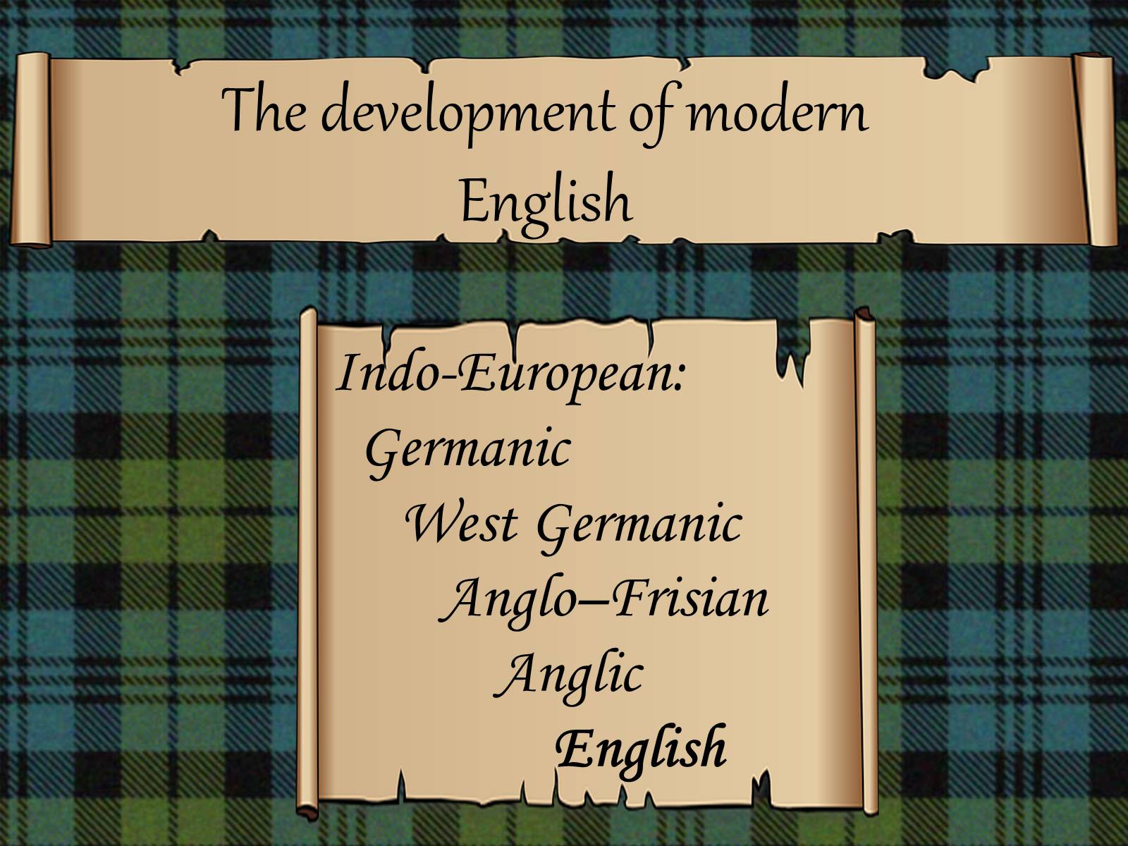 Презентація на тему «The development of modern English» - Слайд #1 Презентація на тему «The development of modern English» - Слайд #1