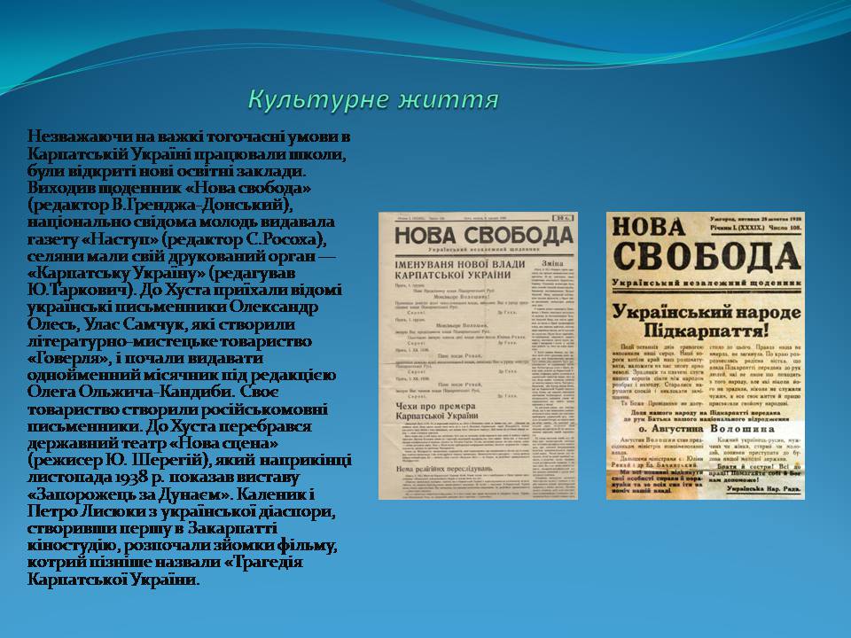 Презентація на тему «Держава Карпатська Україна» - Слайд #8 Презентація на тему «Держава Карпатська Україна» - Слайд #8