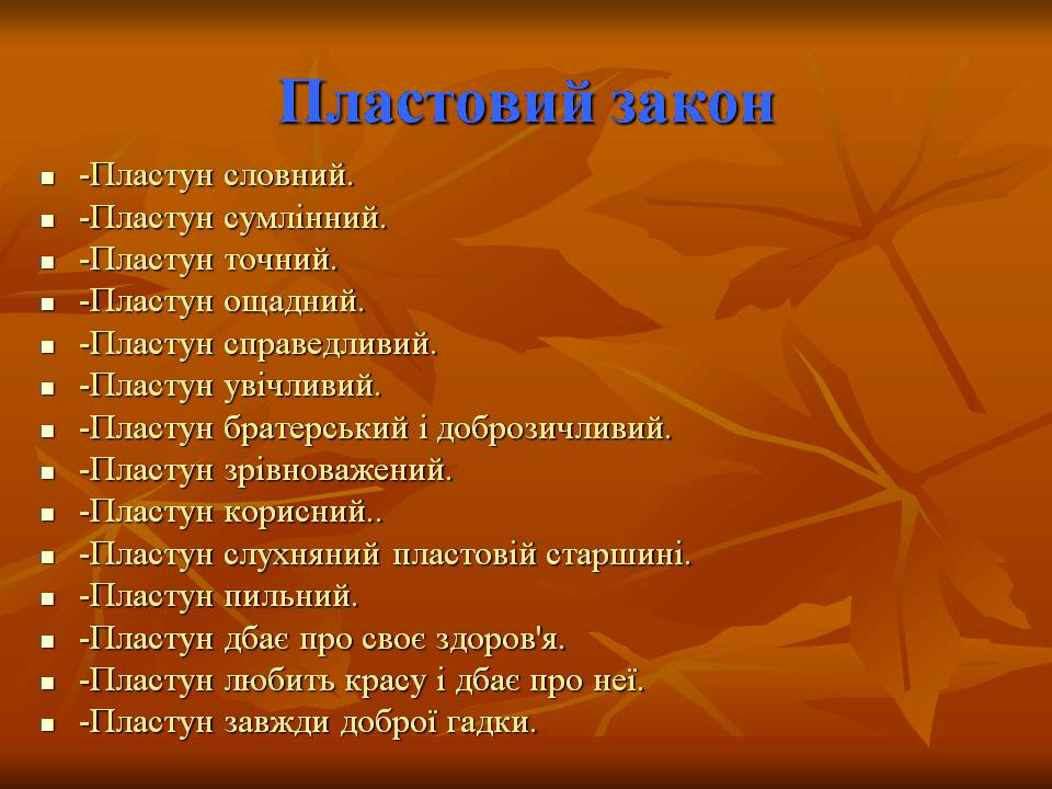 Презентація на тему ««Пласт» – героїчне минуле України чи світле майбутнє» - Слайд #17 Презентація на тему ««Пласт» – героїчне минуле України чи світле майбутнє» - Слайд #17