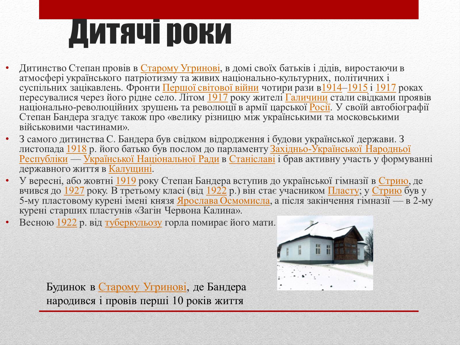 Презентація на тему «Степан Бандера» (варіант 1) - Слайд #4 Презентація на тему «Степан Бандера» (варіант 1) - Слайд #4