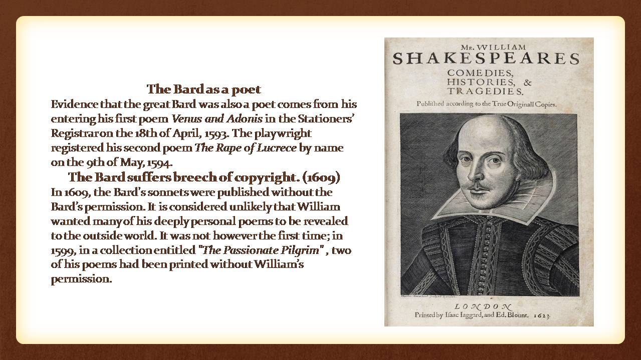 Презентація на тему «William Shakespeare» (варіант 5) - Слайд #9 Презентація на тему «William Shakespeare» (варіант 5) - Слайд #9