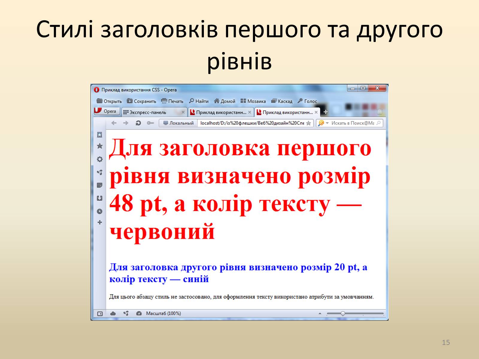 Презентація на тему «Таблиці каскадних стилів і динамічні веб-сайти» - Слайд #15