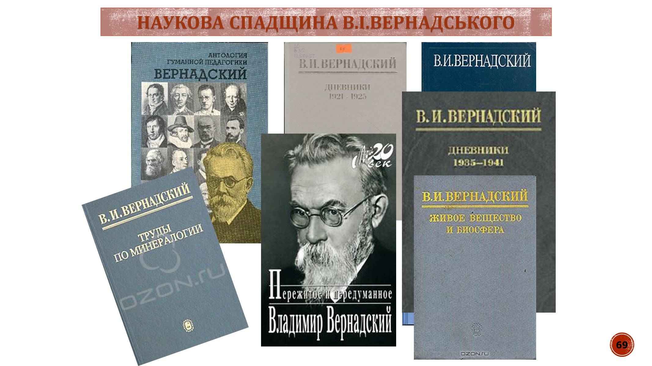 Презентація на тему «В.І. Вернадський» - Слайд #69 Презентація на тему «В.І. Вернадський» - Слайд #69