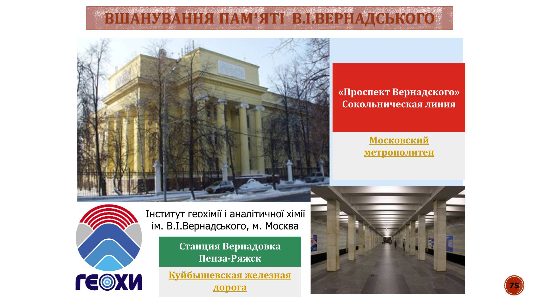 Презентація на тему «В.І. Вернадський» - Слайд #75 Презентація на тему «В.І. Вернадський» - Слайд #75