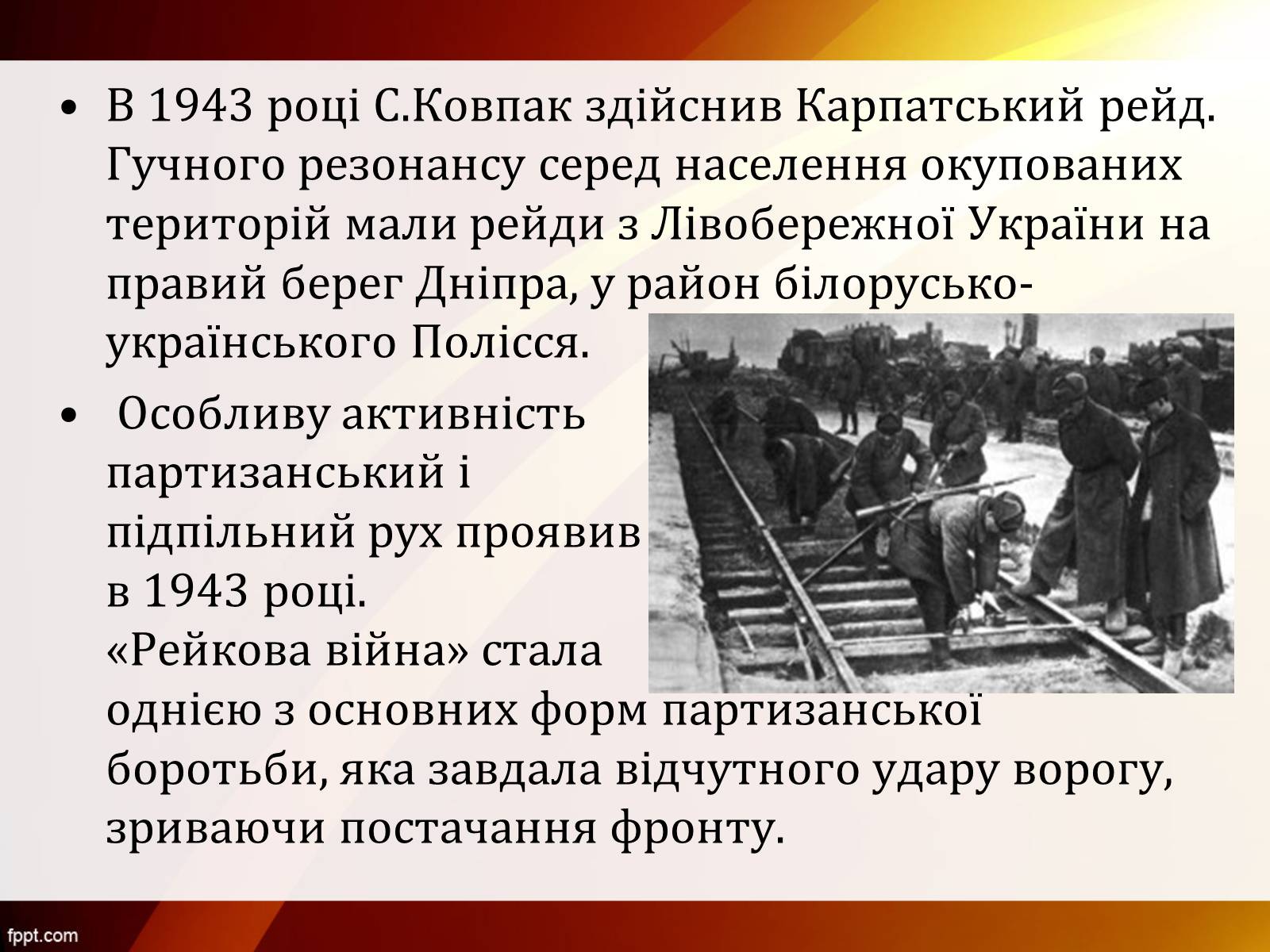 Презентація на тему «Партизанський рух Опору» - Слайд #9 Презентація на тему «Партизанський рух Опору» - Слайд #9