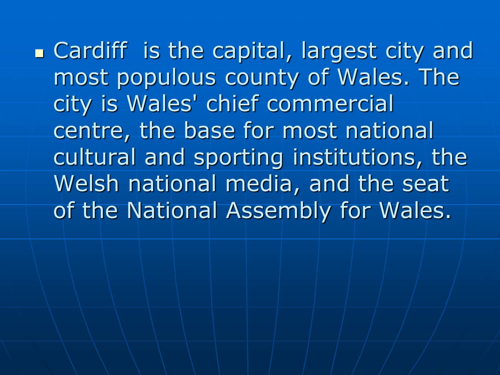 Презентація на тему «Cardiff» (варіант 2) - Слайд #2 Презентація на тему «Cardiff» (варіант 2) - Слайд #2