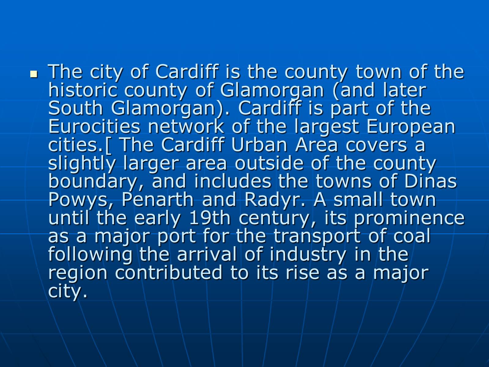Презентація на тему «Cardiff» (варіант 2) - Слайд #4 Презентація на тему «Cardiff» (варіант 2) - Слайд #4