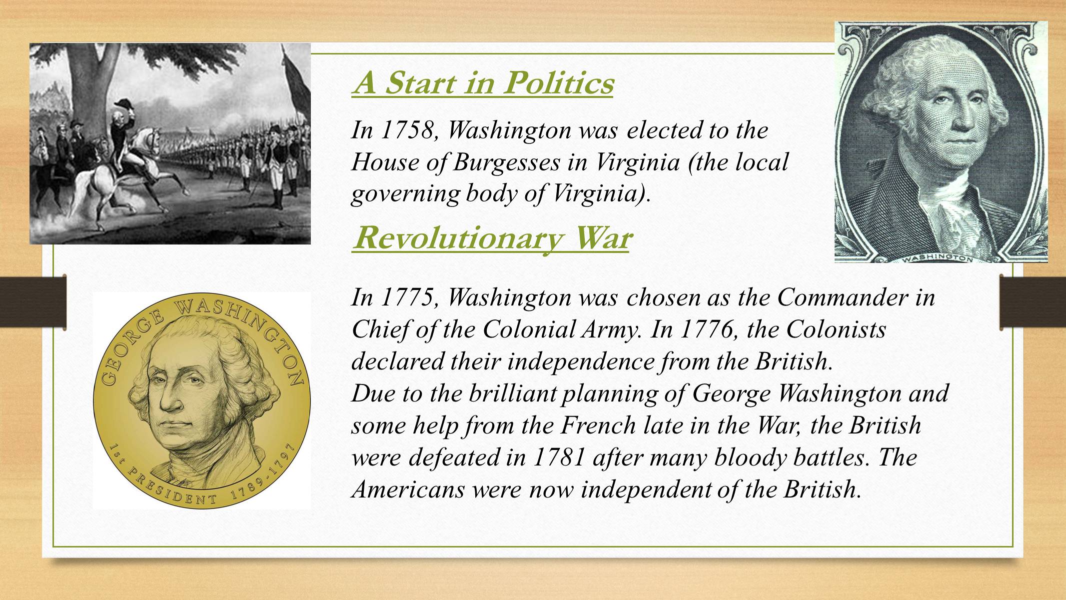 Презентація на тему «George Washington» (варіант 2) - Слайд #5 Презентація на тему «George Washington» (варіант 2) - Слайд #5