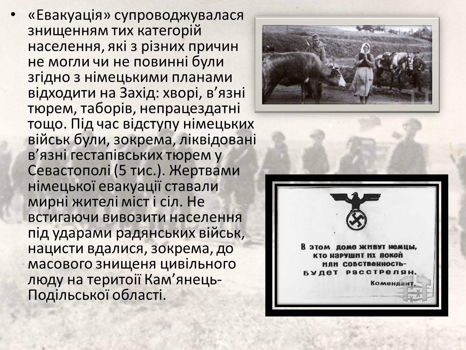 Презентація на тему «Гітлерівський терор на окупованих українських землях» - Слайд #5 Презентація на тему «Гітлерівський терор на окупованих українських землях» - Слайд #5