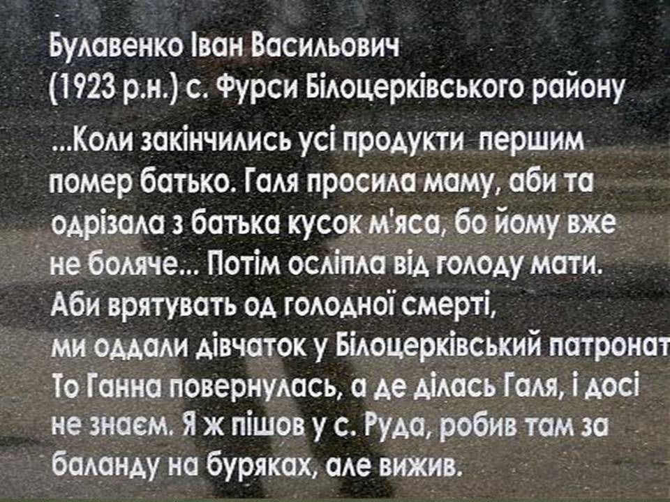 Презентація на тему «Голодомор в Білій Церкві» - Слайд #12 Презентація на тему «Голодомор в Білій Церкві» - Слайд #12