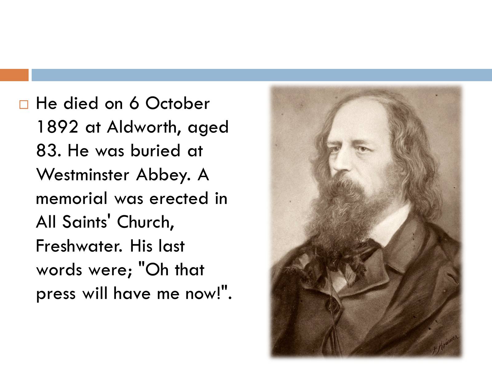 Презентація на тему «Alfred Tennyson» - Слайд #10 Презентація на тему «Alfred Tennyson» - Слайд #10