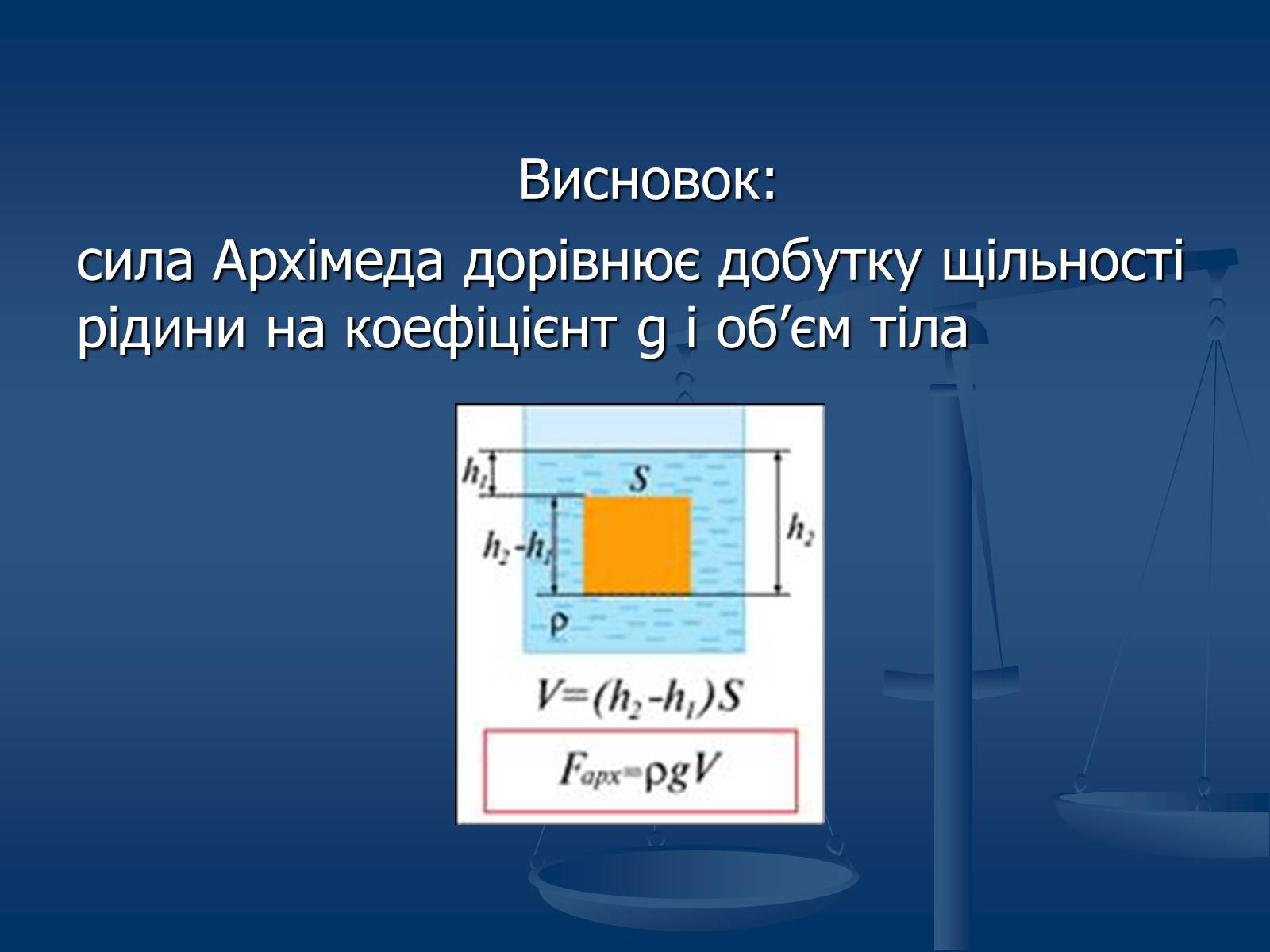 Презентація на тему «Виштовхувальна сила. Закон Архімеда» - Слайд #16 Презентація на тему «Виштовхувальна сила. Закон Архімеда» - Слайд #16