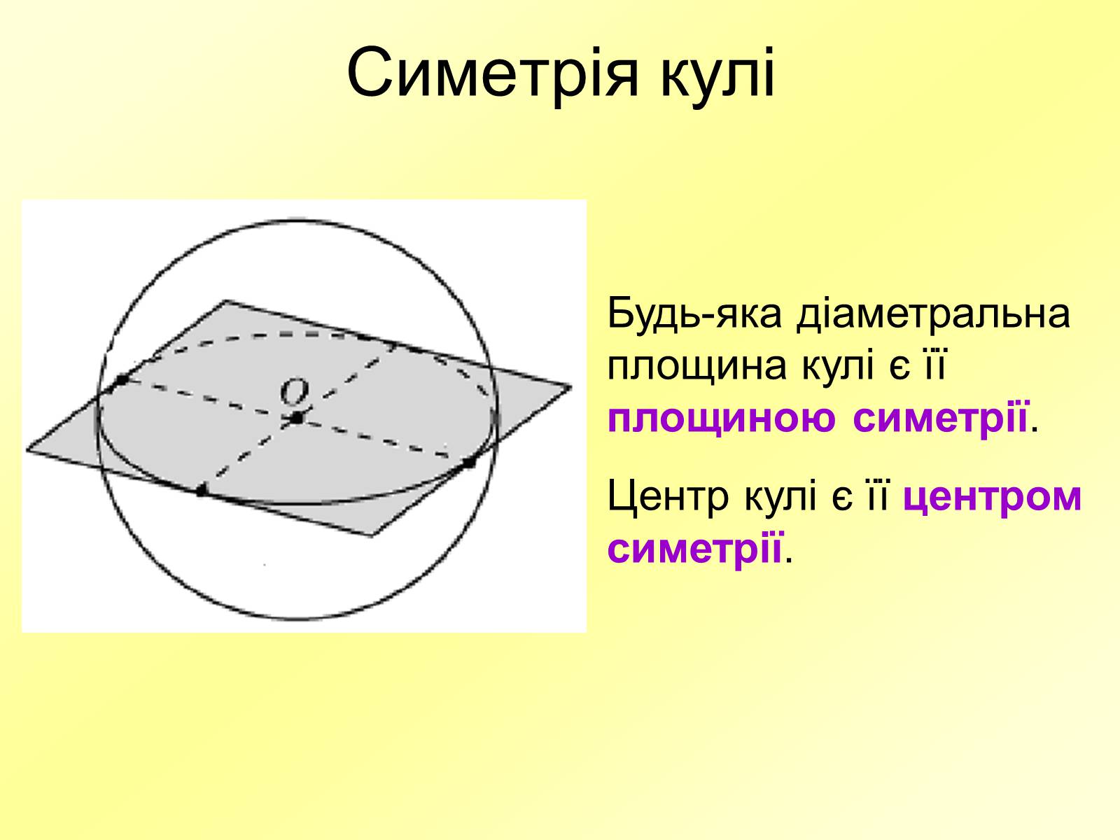 Презентація на тему «Куля та сфера» - Слайд #9 Презентація на тему «Куля та сфера» - Слайд #9