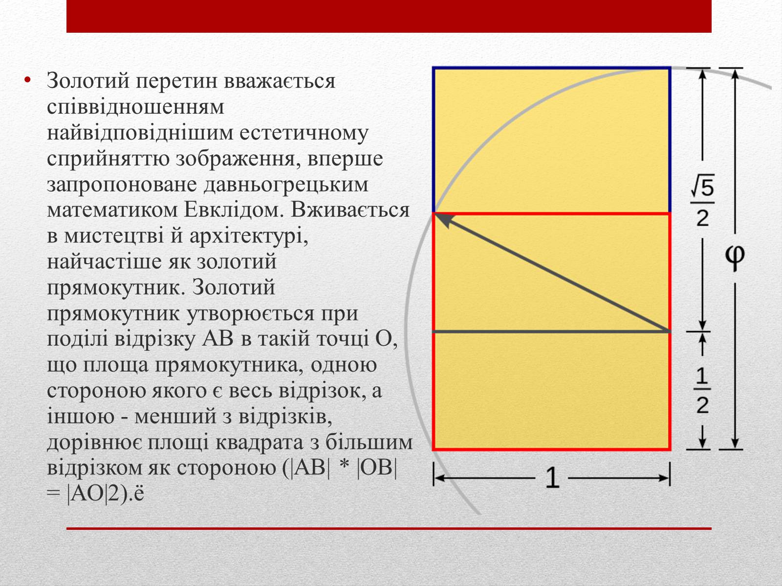 Презентація на тему «Золотий переріз» - Слайд #2 Презентація на тему «Золотий переріз» - Слайд #2