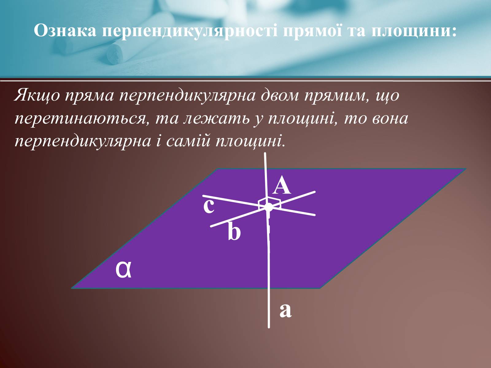 Презентація на тему «Теорема про три перпендикуляри» - Слайд #6 Презентація на тему «Теорема про три перпендикуляри» - Слайд #6