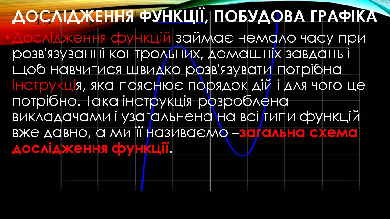Презентація на тему «Дослідження функції, побудова графіка» - Слайд #4 Презентація на тему «Дослідження функції, побудова графіка» - Слайд #4