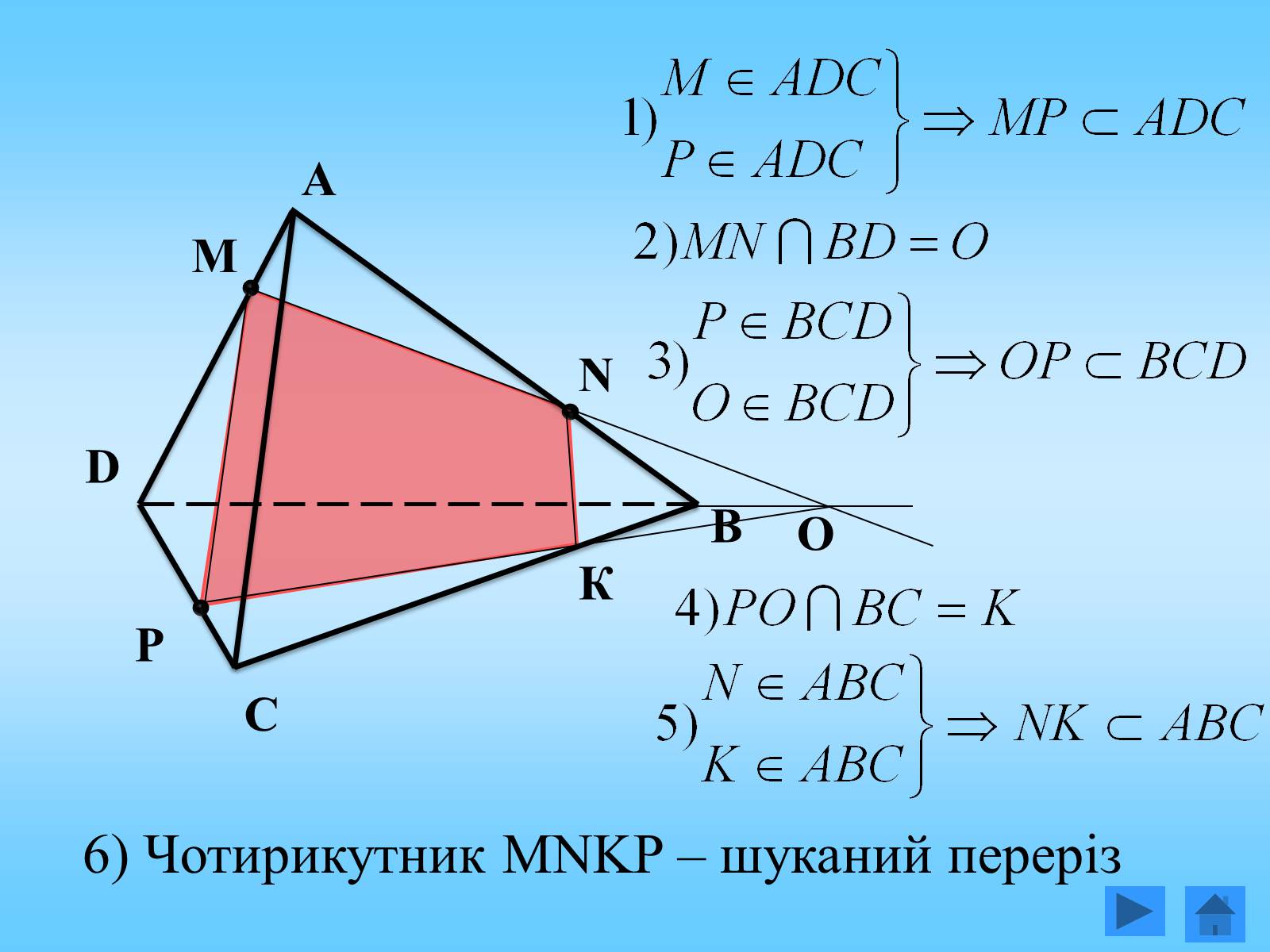 Презентація на тему «Методи побудови перерізів многогранників» - Слайд #8 Презентація на тему «Методи побудови перерізів многогранників» - Слайд #8