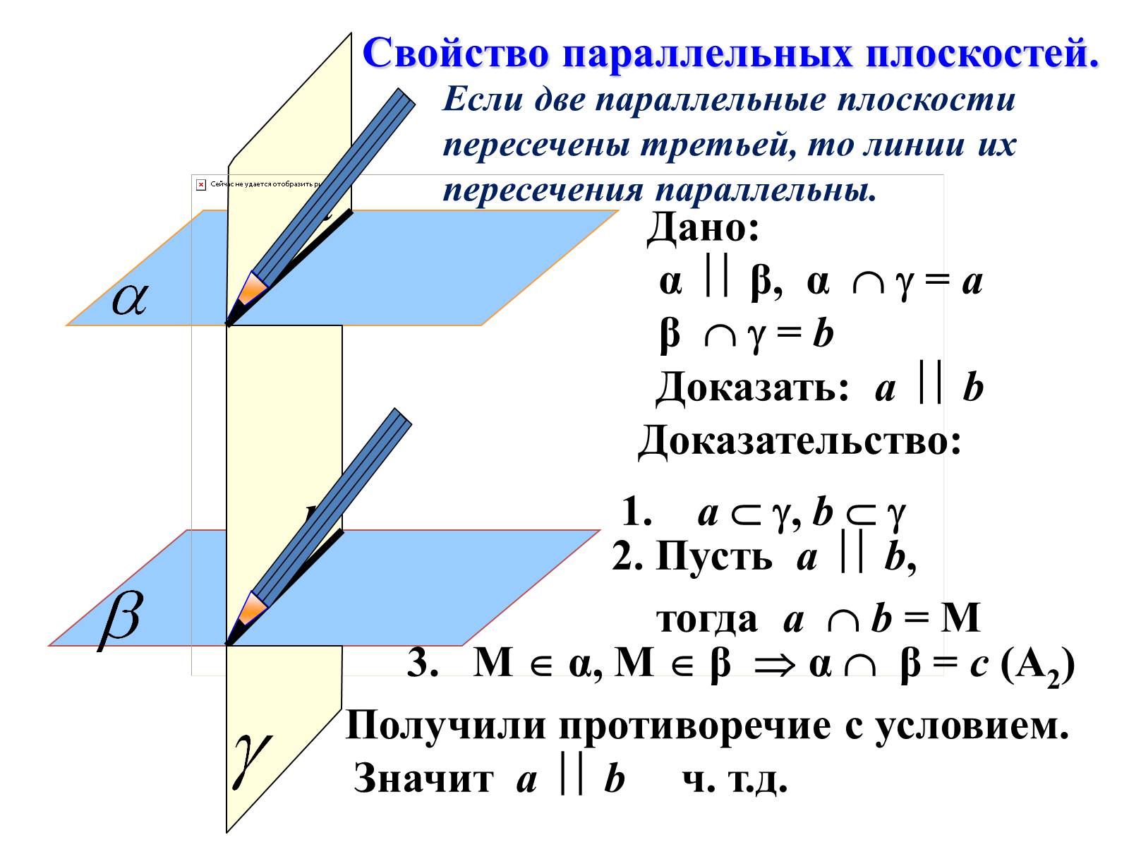 Презентація на тему «Параллельность прямых и плоскостей в пространстве» - Слайд #9 Презентація на тему «Параллельность прямых и плоскостей в пространстве» - Слайд #9