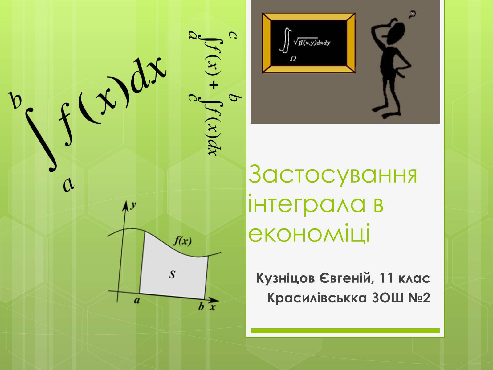 Презентація на тему «Застосування інтеграла в економіці» - Слайд #1 Презентація на тему «Застосування інтеграла в економіці» - Слайд #1