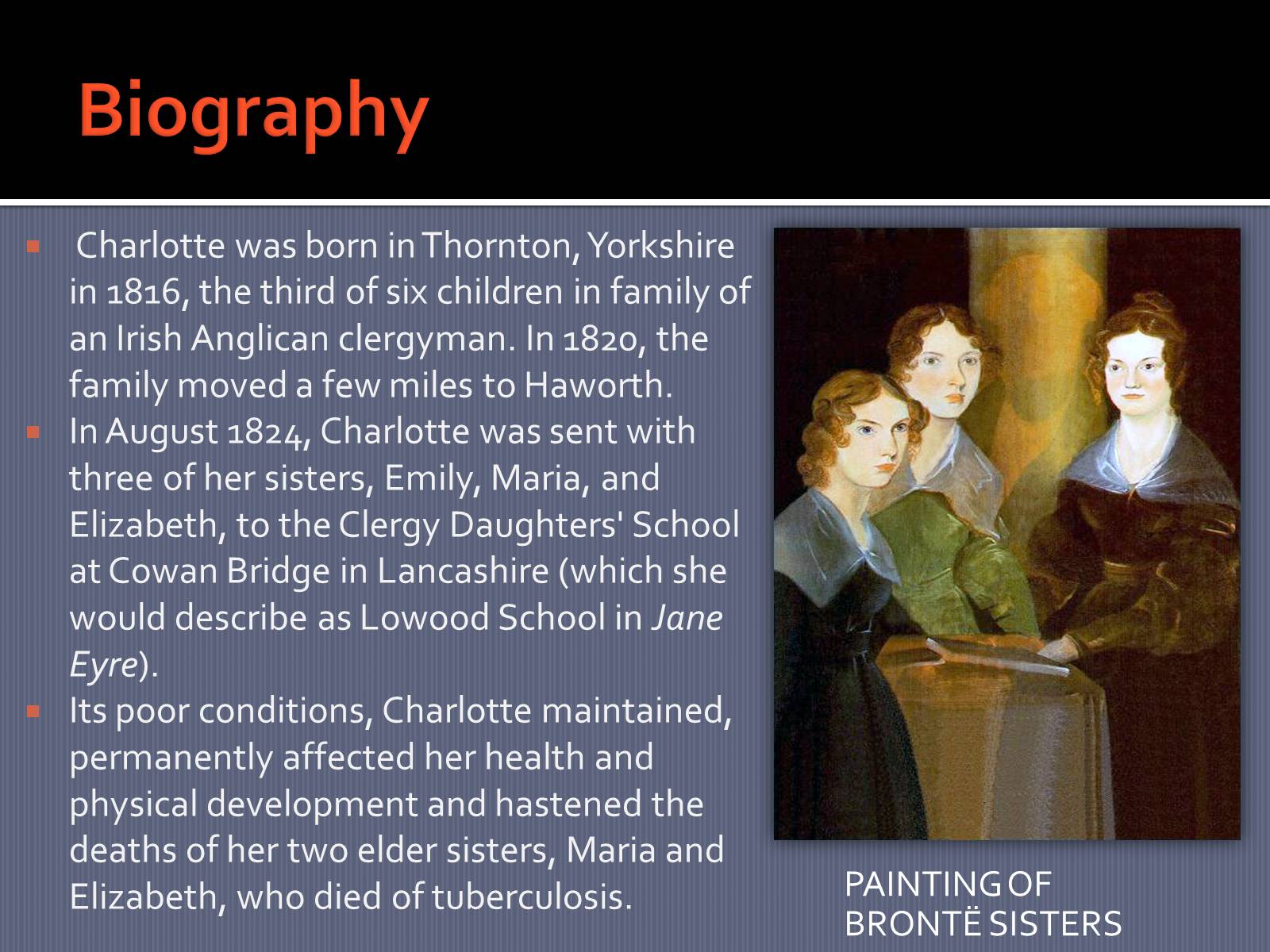 Презентація на тему «Charlotte Bronte» (варіант 2) - Слайд #3 Презентація на тему «Charlotte Bronte» (варіант 2) - Слайд #3