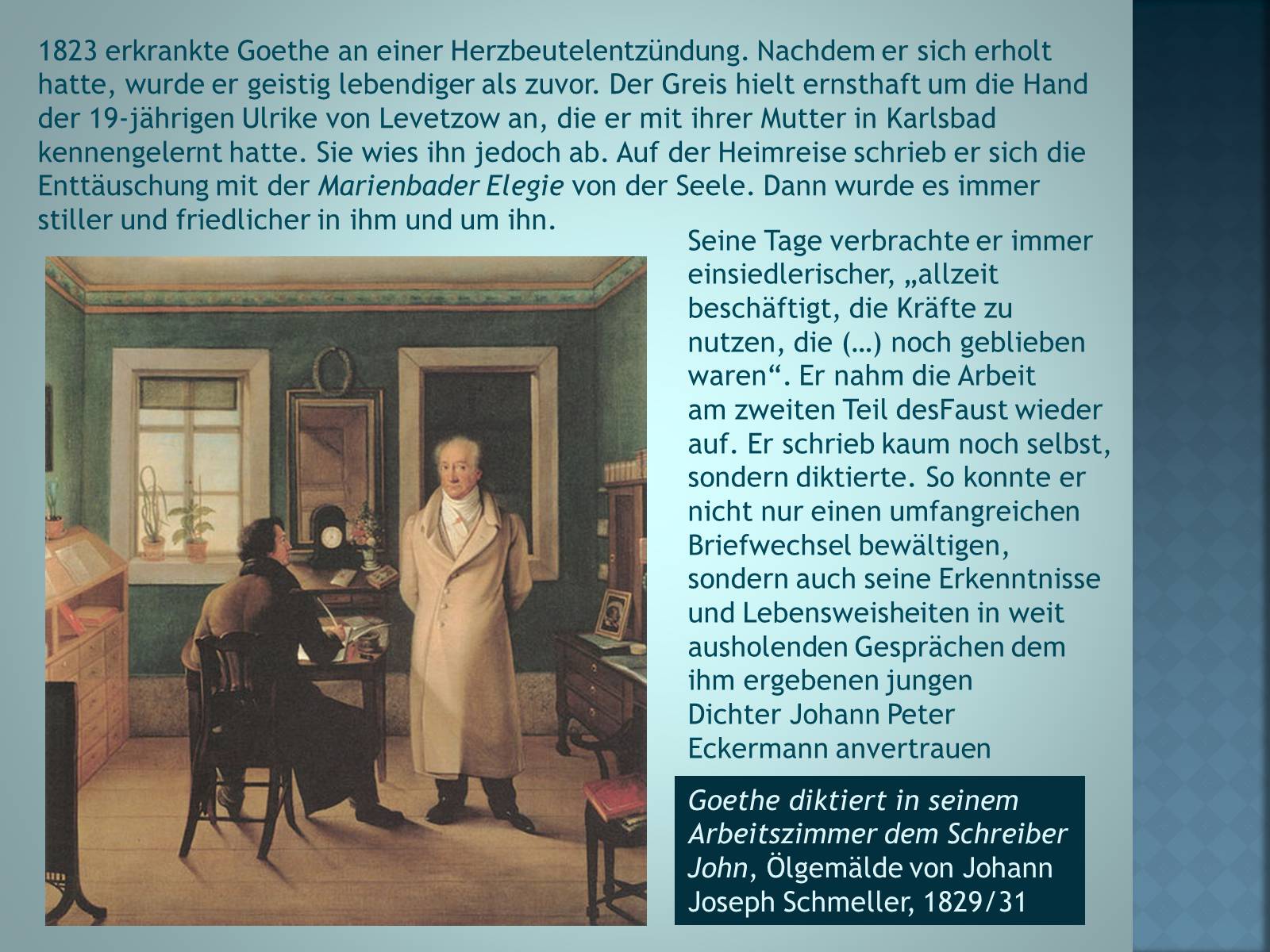 Презентація на тему «Johann Wolfgang von Goethe» (варіант 3) - Слайд #11 Презентація на тему «Johann Wolfgang von Goethe» (варіант 3) - Слайд #11