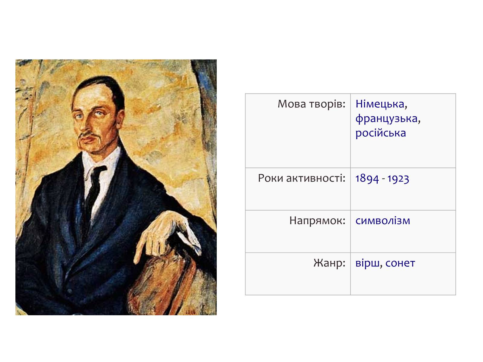 Презентація на тему «Райнер Марія Рільке» (варіант 4) - Слайд #6 Презентація на тему «Райнер Марія Рільке» (варіант 4) - Слайд #6