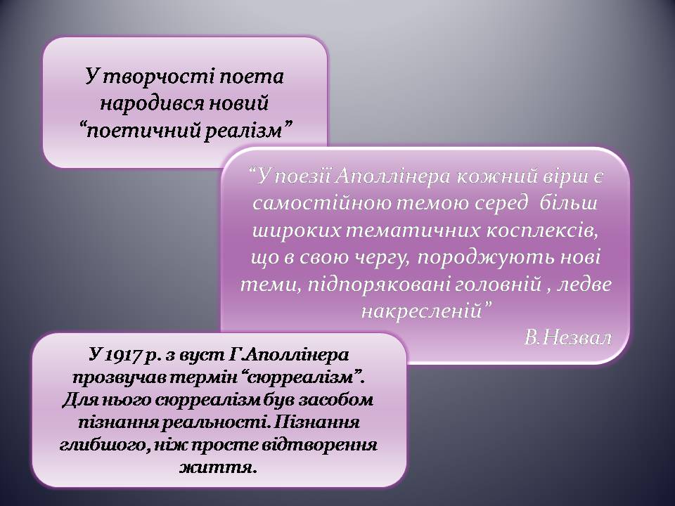 Презентація на тему «Гійом Аполлінер» (варіант 5) - Слайд #11 Презентація на тему «Гійом Аполлінер» (варіант 5) - Слайд #11